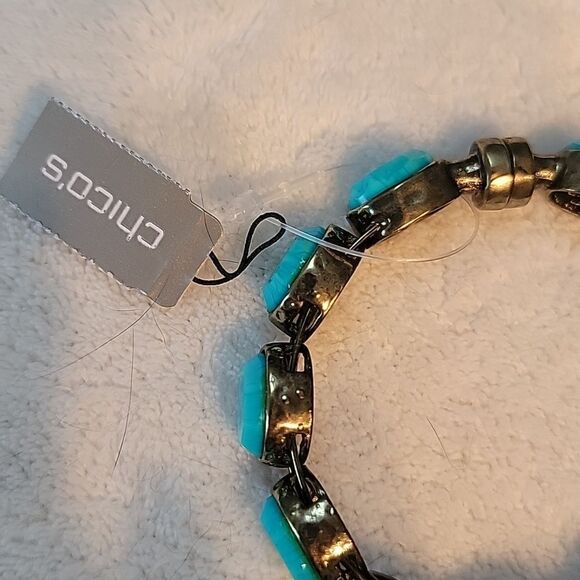 NWT Chicos faux turquoise bracelet - Picture 5 of 6